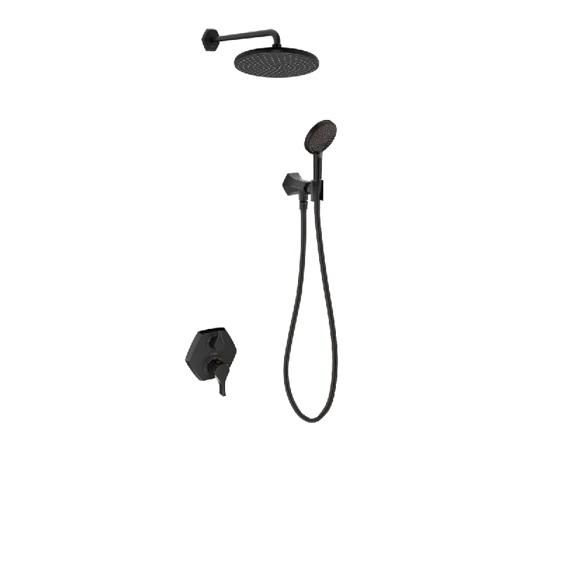 Bargain Hansgrohe Locarno Thermostatic Shower System Trim with Integrated Volume Control, Diverter, 1.75 GPM Rain Shower Head and Hand Shower on Wall Mount - Less Valve