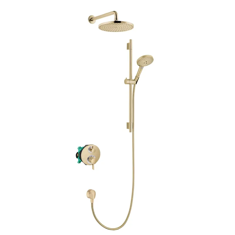 Hansgrohe Raindance Shower System with 2.5 GPM Rain Shower Head and Hand Shower with PowderRain Technology - Includes Rough In Top Pick