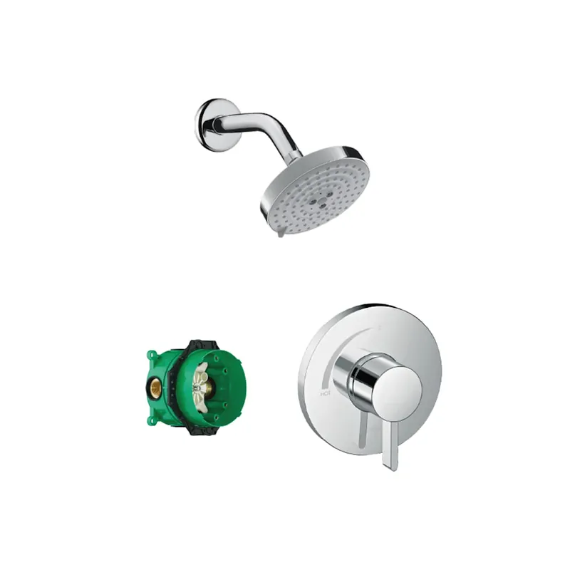 Hansgrohe Raindance Shower Only Trim Package with 1.75 GPM Multi Function Shower Head, Shower Arm, and Valve Trim - Includes Rough-In Professional Grade