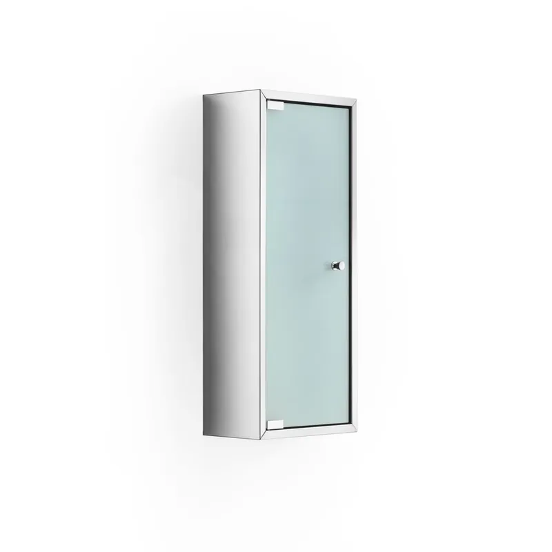 WS Bath Collections Pika 23.6" Single Door Frosted Glass Medicine Cabinet with Three Glass Shelves from the Linea Collection Top Rated