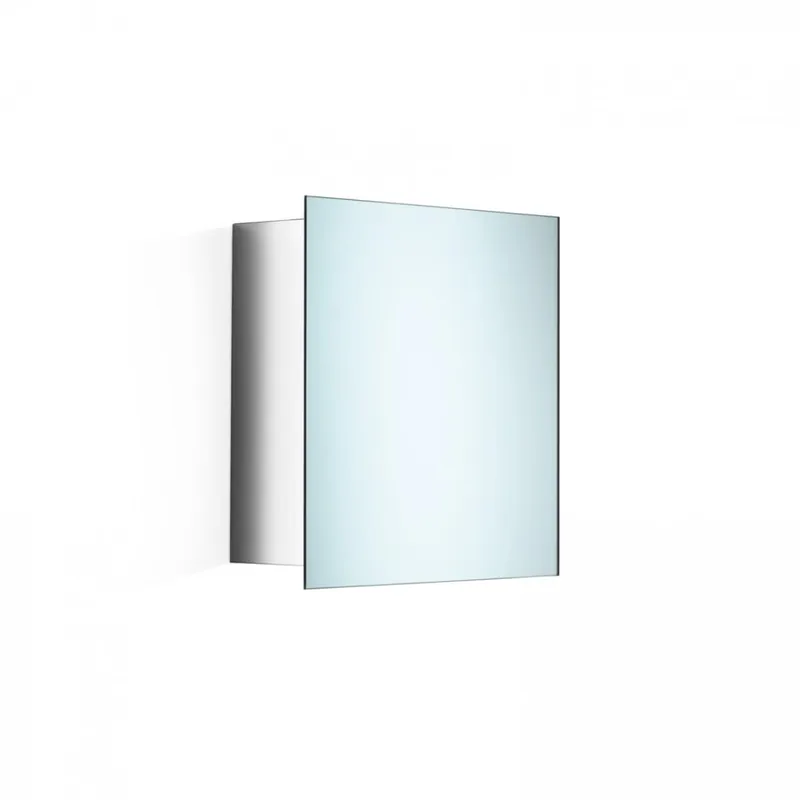 Premium WS Bath Collections Pika 17.7" Single Door Mirrored Medicine Cabinet with One Glass Shelf from the Linea Collection