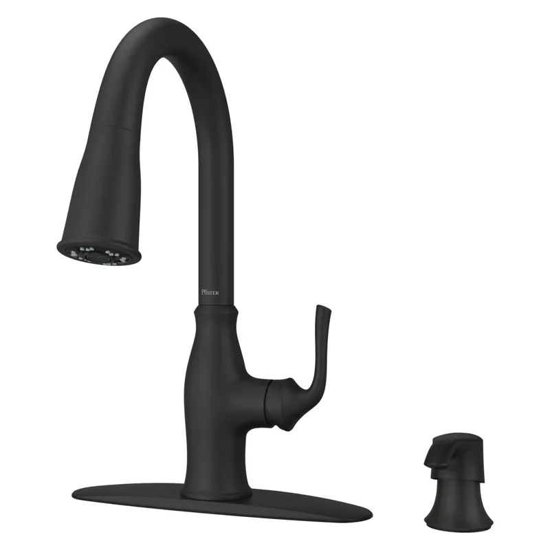 Pfister Rosslyn 1.8 GPM Single Hole Pull Down Kitchen Faucet - Includes Soap Dispenser and Escutcheon Special Discount