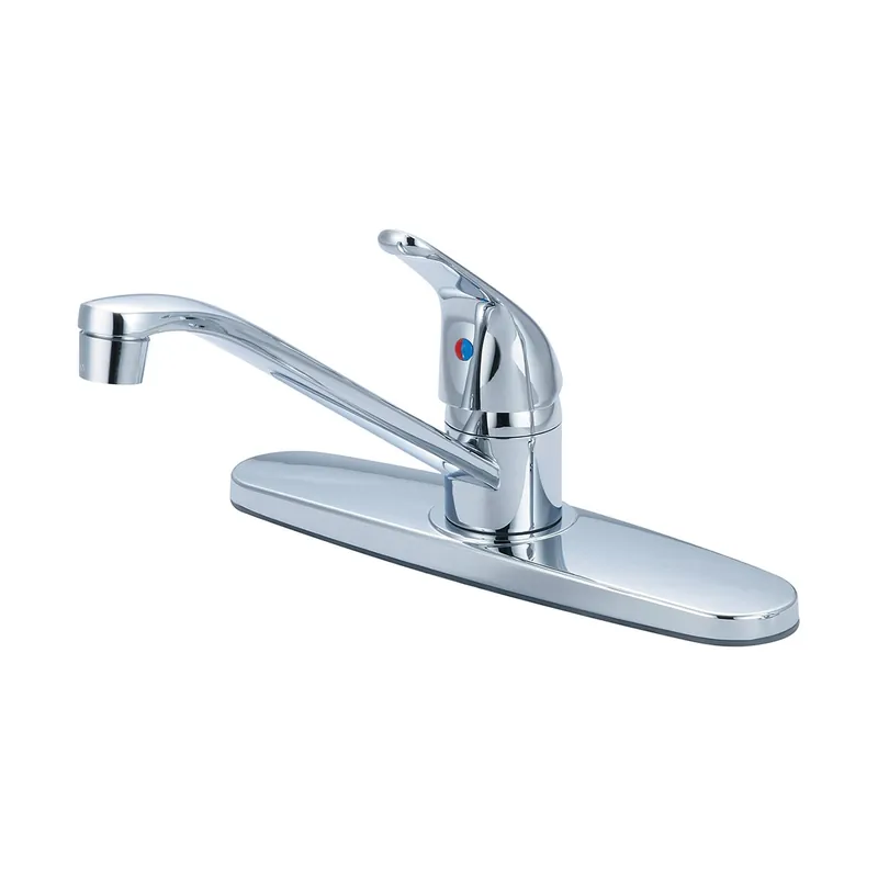 Olympia Faucets Elite 1.5 GPM Widespread Kitchen Faucet with 7-5/16" Reach D-Style Swivel Spout, and Lever Handles Big Sale