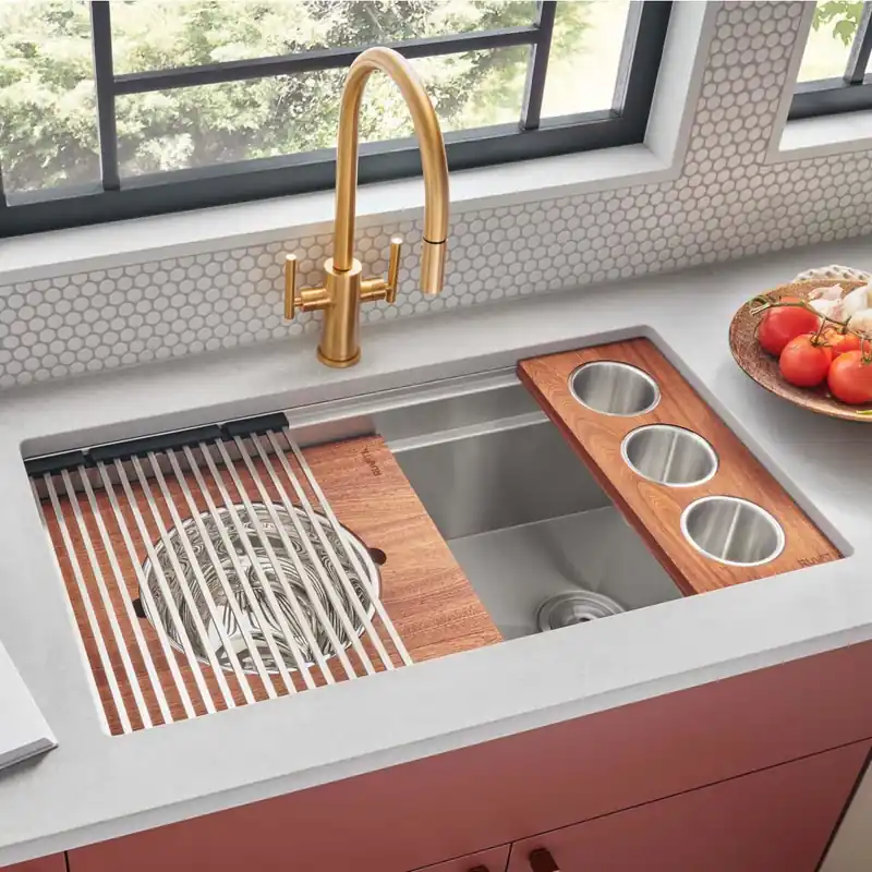Limited Time Ruvati Roma 33-1/2" Undermount Single Basin Stainless Steel Kitchen Sink with Sound Dampening