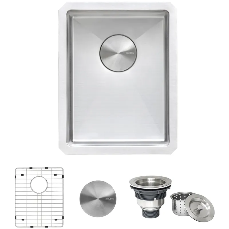 Limited Time Ruvati Gravena 16" Undermount Single Basin Stainless Steel Kitchen Sink