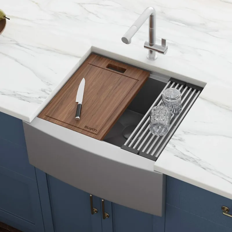 Bargain Ruvati Verona 24" Farmhouse Single Basin Stainless Steel Kitchen Sink