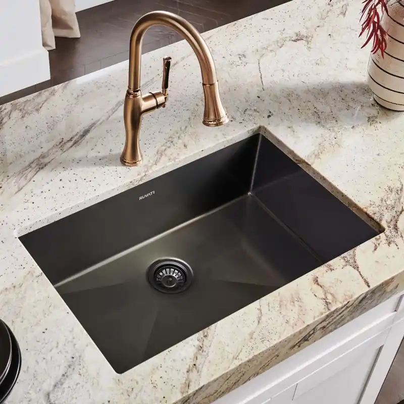 Holiday Sale Ruvati Terraza 27" Undermount Single Basin Stainless Steel Kitchen Sink with Basin Rack and Basket Strainer