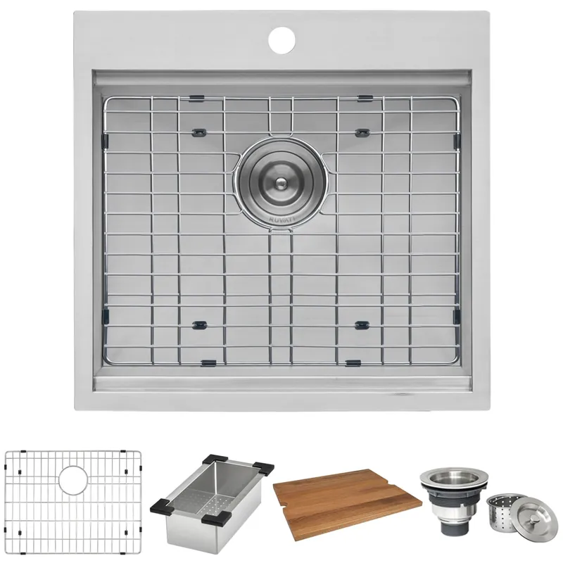 Ruvati 21" x 20" RV Workstation Drop-In Topmount Bar Prep Kitchen Sink Limited Time