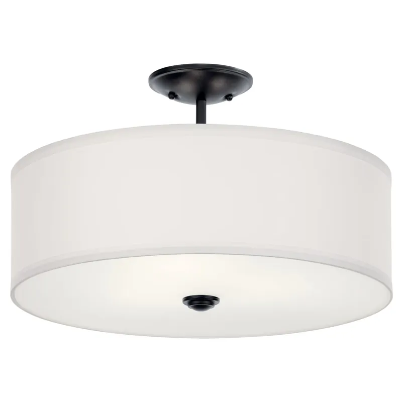 Kichler Shailene 3 Light 18" Wide Semi-Flush Drum Ceiling Fixture Brand New