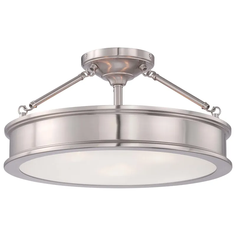 Minka Lavery Harbour Point 3 Light 19" Wide Semi-Flush Ceiling Fixture with Etched White Glass Same Day Shipping