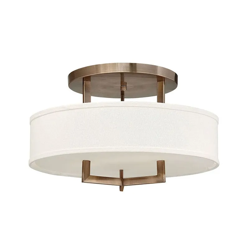 Latest Hinkley Lighting 3 Light 20" Width Semi-Flush Ceiling Fixture from the Hampton Collection