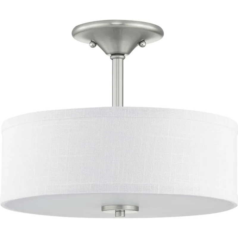 Free Delivery Progress Lighting Inspire 2 Light 13" Wide Semi-Flush Drum Ceiling Fixture