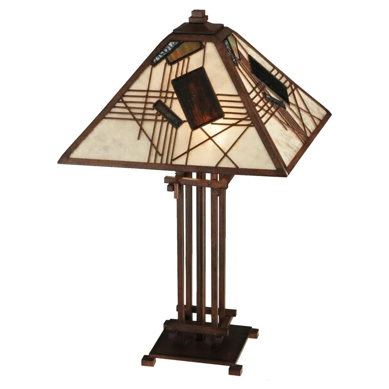 Meyda Tiffany Magnetism 2 Light 23" Tall Hand-Crafted Table Lamp with Stained Glass Special Offer