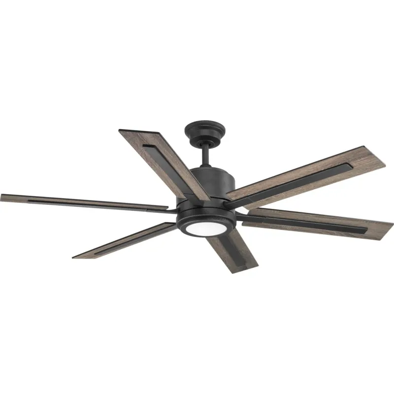 Progress Lighting Glandon 60" 6 Blade Indoor Ceiling Fan with LED Light Kit and Remote Control Money Back Guarantee