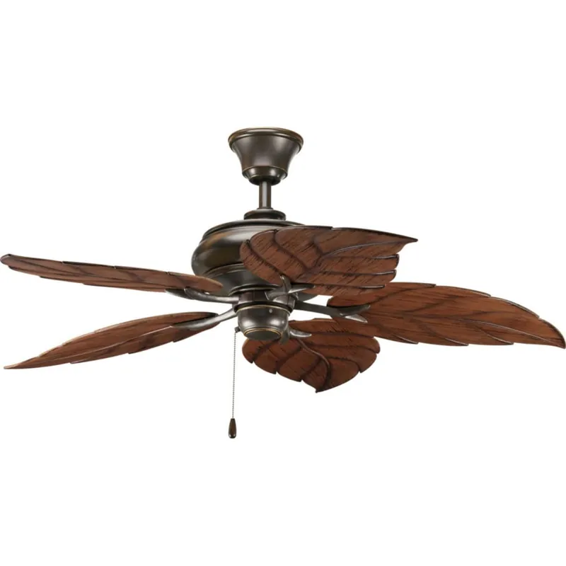 One Day Deal Progress Lighting Patio 52" 5 Blade Indoor / Outdoor Ceiling Fan - Tropical Blades Included
