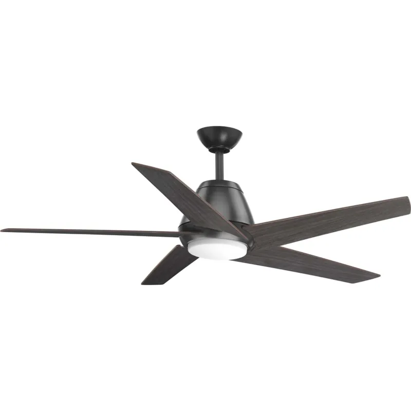 Authentic Progress Lighting Gust 54" 5 Blade Indoor Ceiling Fan with Integrated LED Light Kit and Remote Control