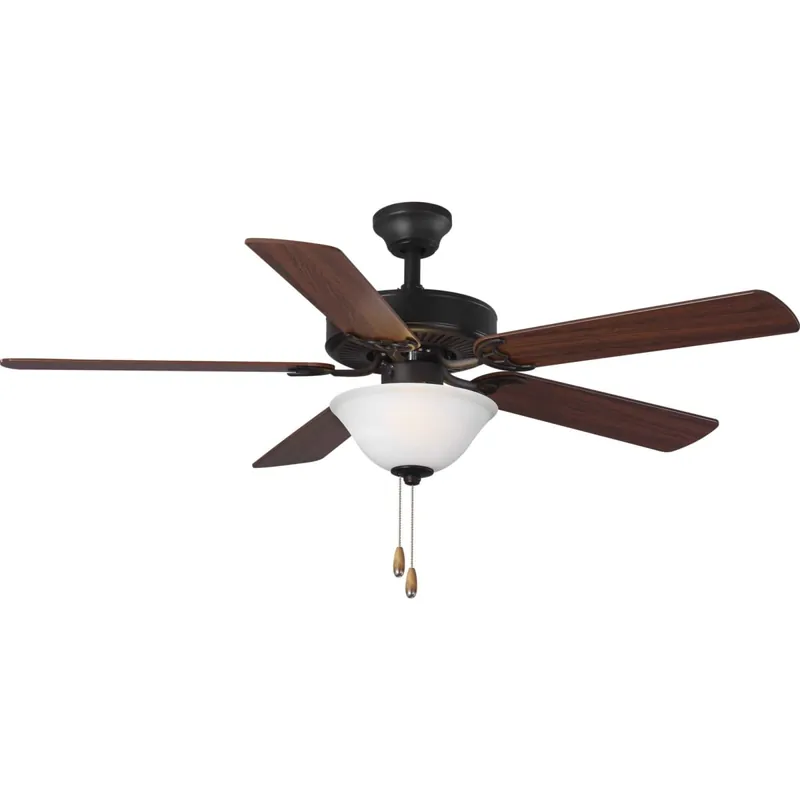 Buy Online Progress Lighting AirPro Builder 52" 5 Blade Indoor Ceiling Fan - Light Kit Included