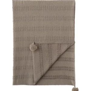Exclusive BRINSLEY POM POM KNIT THROW IN TAN - Included in: Thom Filicia Throws