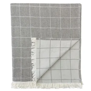 Big Sale SAVILE WINDOWPANE THROW IN GRAY - Included in: Thom Filicia Throws