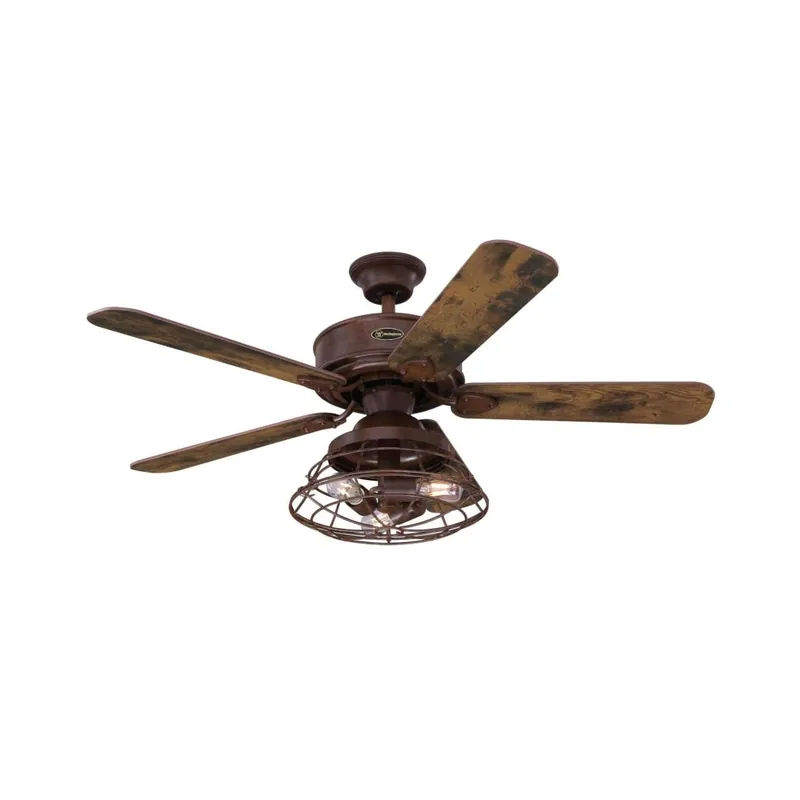 Crafted Westinghouse Barnett 48" 5 Blade Indoor Ceiling Fan - Remote Control and Light Kit Included