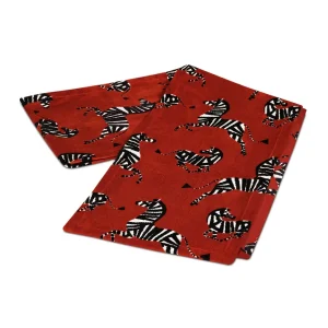 Exclusive TENENBAUM ZEBRA TABLE RUNNER IN CHERRY - Included in: Holiday Traditional,Home for the Holidays,Table Runners