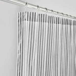 BLASS TICKING SHOWER CURTAIN IN BLACK - Included in: Blass,Shower Curtains Limited Edition