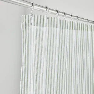 BLASS TICKING SHOWER CURTAIN IN LEAF - Included in: Blass,Shower Curtains Seasonal Sale