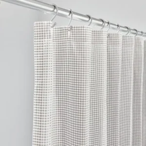 MALAYA GINGHAM SHOWER CURTAIN IN FAWN - Included in: Malaya,Shower Curtains Price Drop