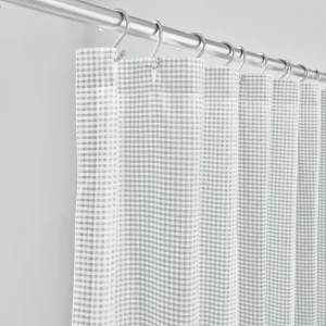 MALAYA GINGHAM SHOWER CURTAIN IN HAZE - Included in: Malaya,Shower Curtains Viral