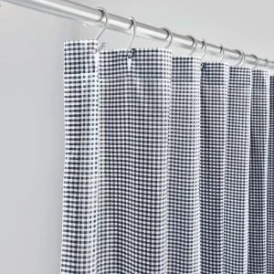 Exclusive MALAYA GINGHAM SHOWER CURTAIN IN NAVY - Included in: Malaya,Shower Curtains