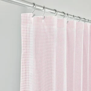 MALAYA GINGHAM SHOWER CURTAIN IN PETAL - Included in: Malaya,Shower Curtains While Supplies Last