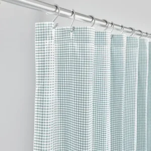 MALAYA GINGHAM SHOWER CURTAIN IN SEA - Included in: Malaya,Shower Curtains Flash Sale