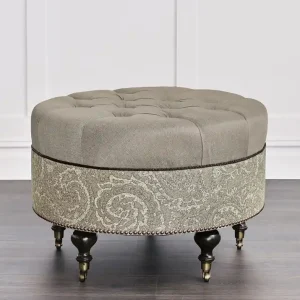 HIGHLAND BUTTON-TUFTED OTTOMAN - Included in: Highland Free Returns