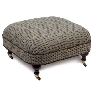 Grab Now POWELL HOUNDSTOOTH OTTOMAN ON CASTERS