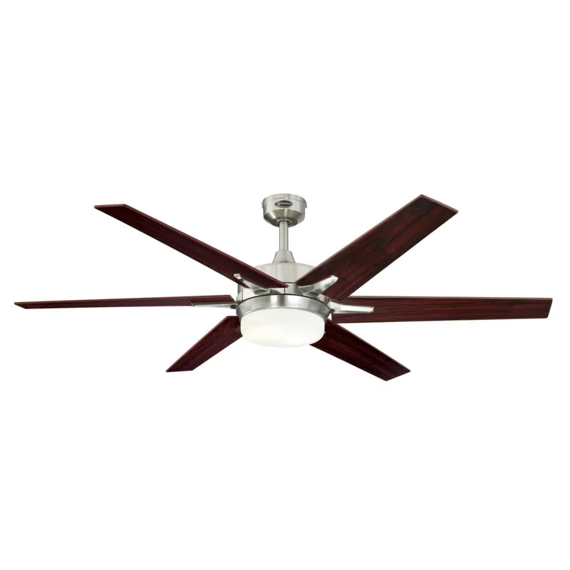 Crafted Westinghouse Cayuga 60" 6 Blade Smart LED Indoor Ceiling Fan with Remote Control - Brushed Nickel