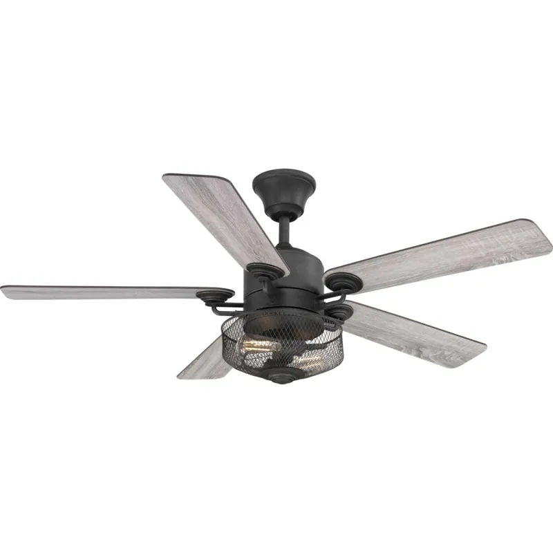 Place Order Progress Lighting Greer 54" 5 Blade Indoor Ceiling Fan with Remote Control and Light Kit