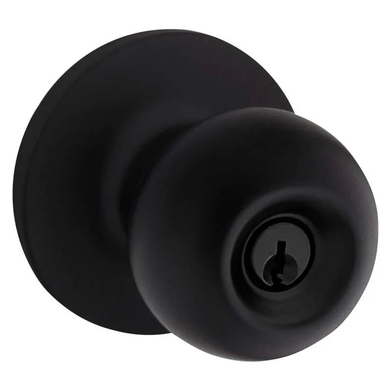 Kwikset Regina Single Cylinder Keyed Entry Door Knob Set with Round Rose from the Safe Lock Collection Next Day Delivery
