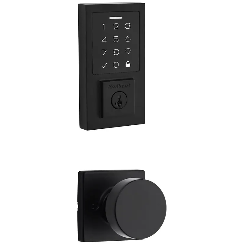 Kwikset Pismo Passage Knob Set and Electronic Keyless Entry Deadbolt Combo Pack with SmartKey from the SmartCode Deadbolts Touchscreen Collection Special Discount