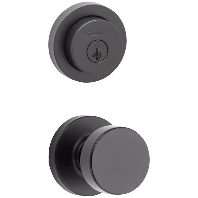 Premium Kwikset Pismo Passage Knob Set and Single Cylinder Keyed Entry Deadbolt Combo with SmartKey from the Milan Collection
