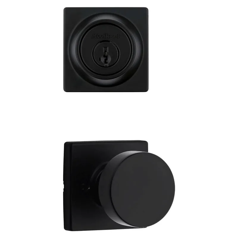 Kwikset Pismo Passage Knob Set and Single Cylinder Keyed Entry Deadbolt Combo with SmartKey from the Signature Series Luxury