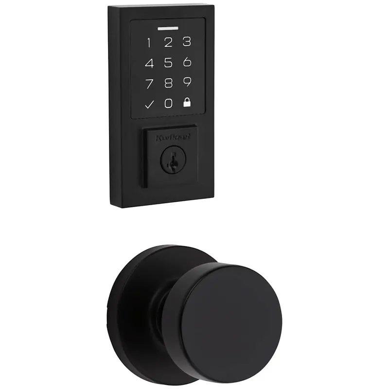 Last Chance Kwikset Pismo Passage Knob Set and Electronic Keyless Entry Deadbolt Combo Pack with SmartKey from the SmartCode Deadbolts Touchscreen Collection