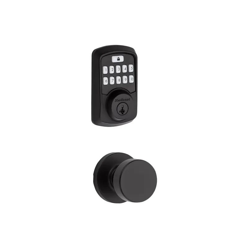 Kwikset Pismo Passage Knob and 942 Aura Keypad Deadbolt Combo Pack with SmartKey and Bluetooth Technology Reduced Price