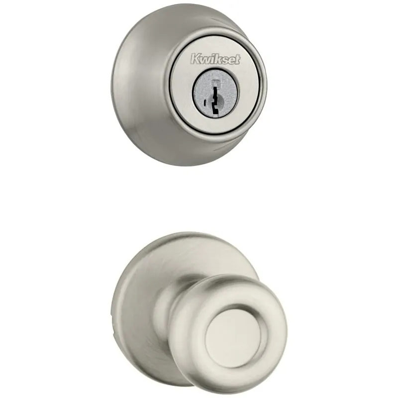 Kwikset Tylo Passage Knob Set and Single Cylinder Keyed Entry Deadbolt Combo with SmartKey from the 660 Series Bulk Order