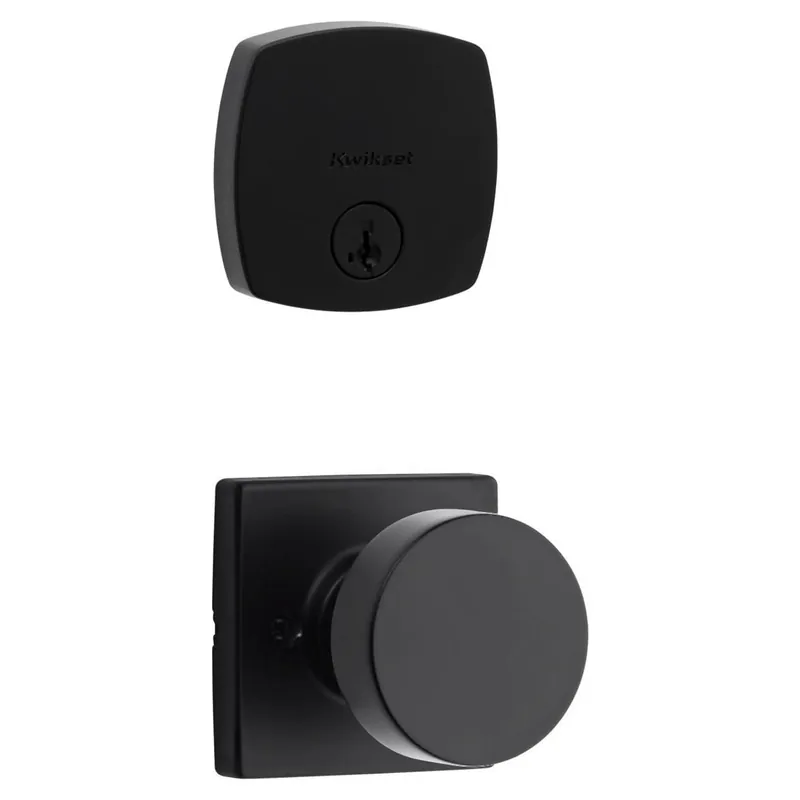 Kwikset Pismo Passage Knob Set and Single Cylinder Keyed Entry Deadbolt Combo with SmartKey from the Midtown Collection Direct From Factory