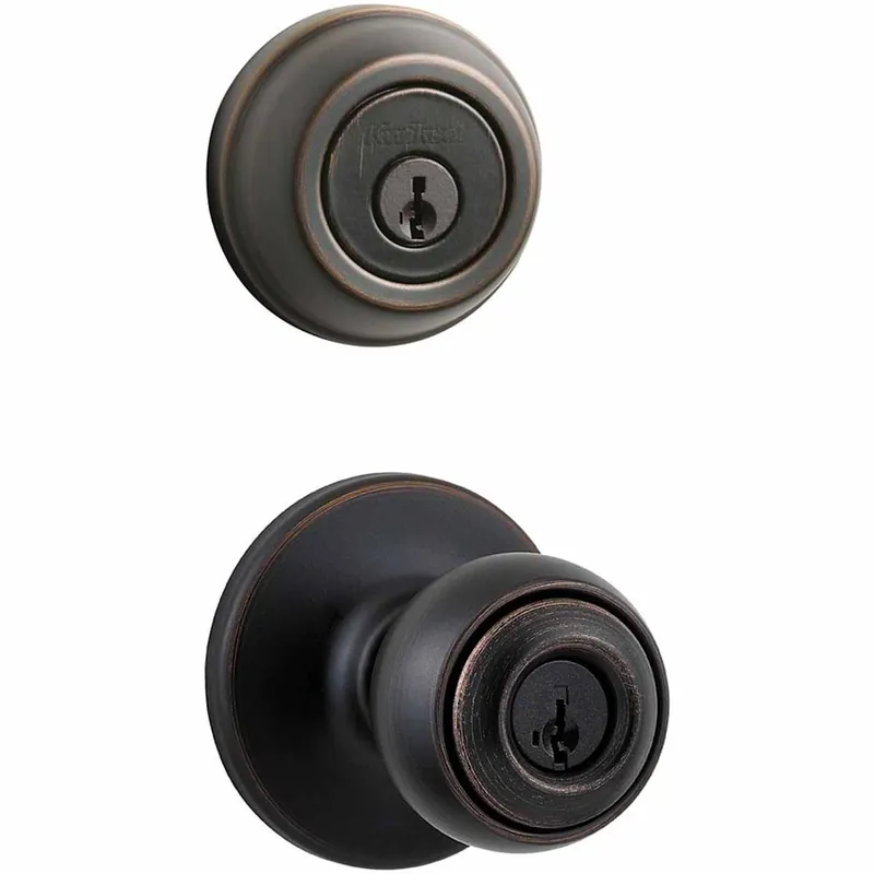 Kwikset Polo (Round Rosette) Knob and 780 Deadbolt Combo Pack with SmartKey Genuine