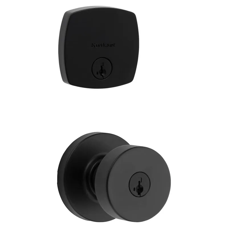 Kwikset Pismo Single Cylinder Keyed Entry Knob Set and Deadbolt Combo with SmartKey from the Midtown Collection Certified