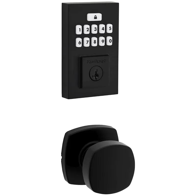 Affordable Kwikset Arroyo Passage Knob Set and Electronic Keyless Entry Deadbolt Combo Pack with SmartKey from the SmartCode Deadbolts Touchpad Collection