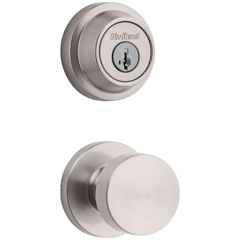 Top Rated Kwikset Pismo Passage Knob Set and Single Cylinder Keyed Entry Deadbolt Combo with SmartKey from the Contemporary Collection
