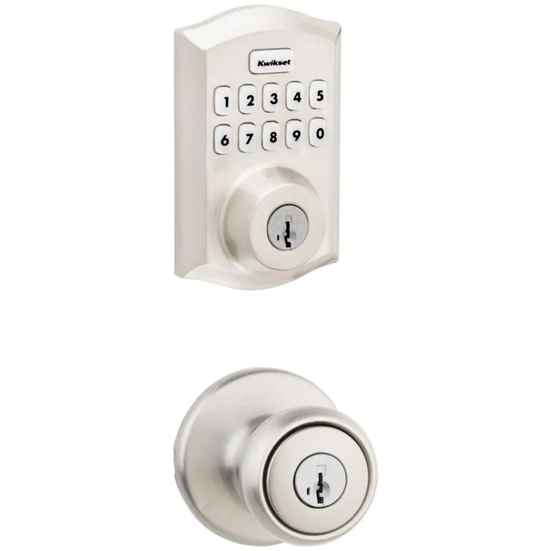 Kwikset Tylo Single Cylinder Keyed Entry Knob Set and Electronic Keyless Entry Deadbolt Combo Pack with SmartKey from the Home Connect Collection Last Chance