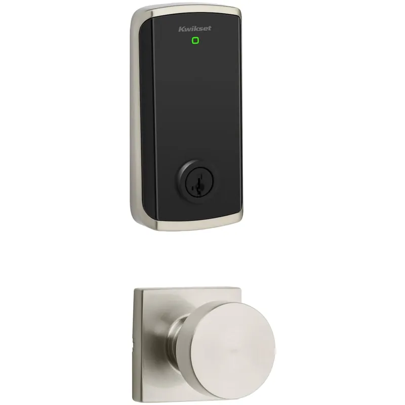 Trending Kwikset Pismo Knob Set and Halo Electronic Touchscreen Deadbolt Combo Pack with SmartKey